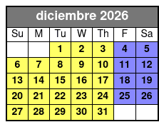 Magic Saloon - Preferred Seating diciembre Schedule