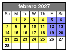 Magic Saloon - Preferred Seating febrero Schedule