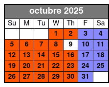 Magic Saloon - VIP Experience octubre Schedule