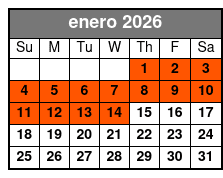 Hard Rock Cafe San Antonio Dining Experience enero Schedule