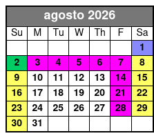 Aquatica and SeaWorld San Antonio 2 Day 2 Park Flex Ticket agosto Schedule