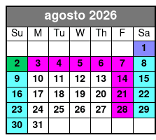Aquatica and SeaWorld San Antonio 2 Park Silver Season Pass  agosto Schedule
