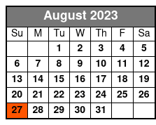 Aquatica San Antonio agosto Schedule
