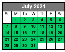 Aquatica San Antonio julio Schedule