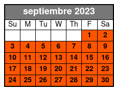 5-Choice Pass septiembre Schedule