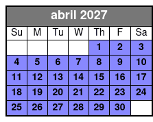 San Antonio Walking Ghost Tour abril Schedule