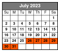 San Antonio Super Pass julio Schedule