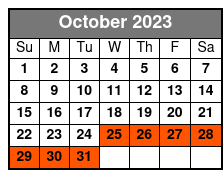 San Antonio Super Pass octubre Schedule