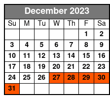San Antonio Super Pass diciembre Schedule