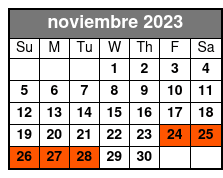 19:00 noviembre Schedule