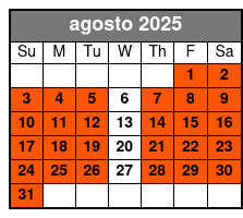 Alamo Sightseeing Segway Tour agosto Schedule