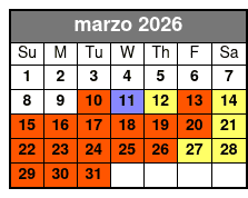 90 Minute Ghost Walk March Schedule