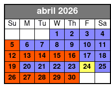 90 Minute Ghost Walk April Schedule