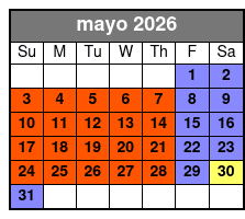 90 Minute Ghost Walk May Schedule