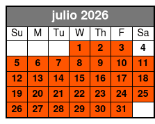 90 Minute Ghost Walk julio Schedule