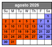 90 Minute Ghost Walk August Schedule