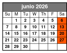Tour + VIP Whiskey Tasting junio Schedule