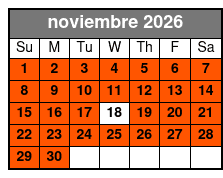 San Antonio Ghost Walking Tour noviembre Schedule