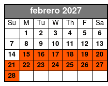 San Antonio Ghost Walking Tour febrero Schedule