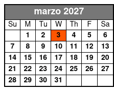 San Antonio Ghost Walking Tour marzo Schedule