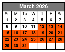 San Antonio Grand Historic City Tour marzo Schedule