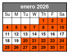 River Walk Cruise enero Schedule