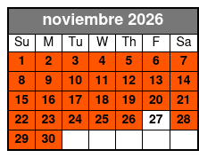 River Walk Cruise noviembre Schedule