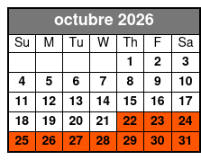 San Antonio Full-Day Historic City Tour octubre Schedule