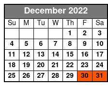 LEGOLAND Discovery Center diciembre Schedule