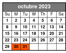 Mutiny octubre Schedule