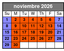 The Undead (Colonnade Location) November Schedule