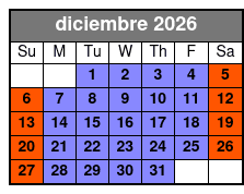 The Undead (Colonnade Location) diciembre Schedule