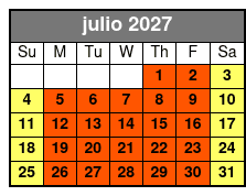 The Undead (Colonnade Location) July Schedule