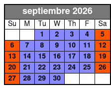 Trapped Below (Colonnade Location) septiembre Schedule
