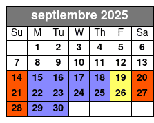 Horror on Hallows Eve (Colonnade Location) septiembre Schedule
