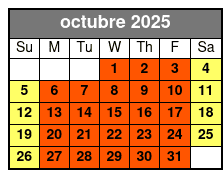 Horror on Hallows Eve (Colonnade Location) octubre Schedule
