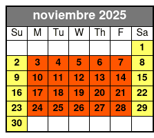 Horror on Hallows Eve (Colonnade Location) noviembre Schedule