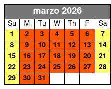 Horror on Hallows Eve (Colonnade Location) marzo Schedule