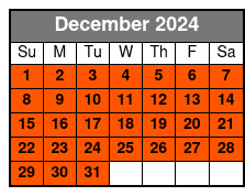 Extreme Escape diciembre Schedule
