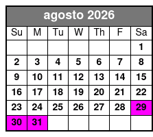 Cave Without a Name Tour agosto Schedule