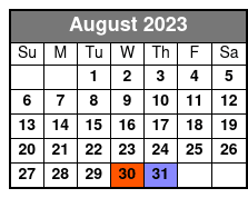 San Antonio from 1700's to Present Private Half-Day Tour agosto Schedule
