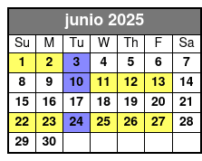 Admission Ticket junio Schedule