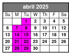 6:30 Tour abril Schedule