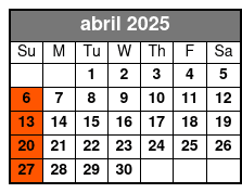 Sunday abril Schedule