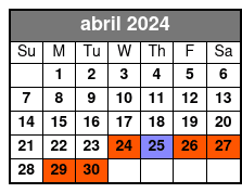 Night Tour abril Schedule