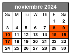 Admission for Two + Champagne noviembre Schedule