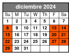 Admission for Two + Champagne diciembre Schedule