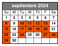 Standard Window Table septiembre Schedule