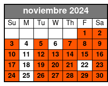 Standard Window Table noviembre Schedule