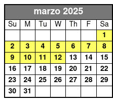 Ice Skating Off Peak marzo Schedule